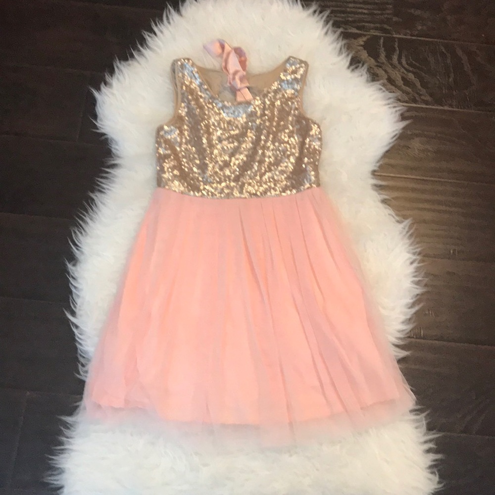 Pink and gold dress for girls